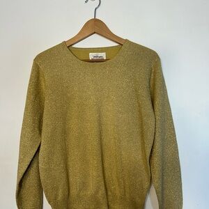 Worthington Metallic Gold Crewneck Sweater